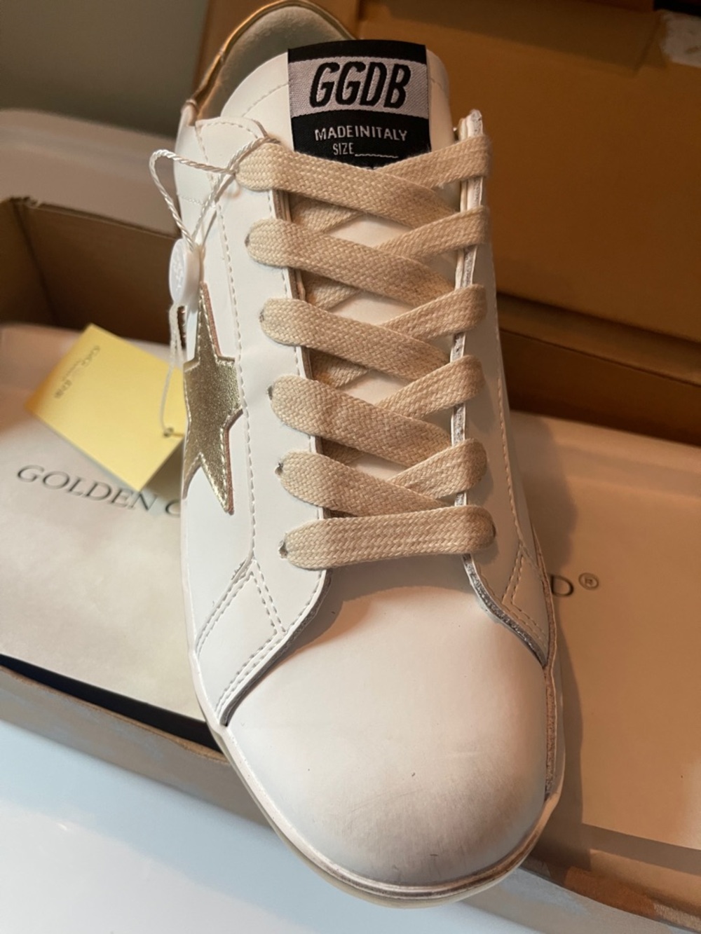 Golden star sneaker with Black Branded Dust Bag - Picture 6 of 9